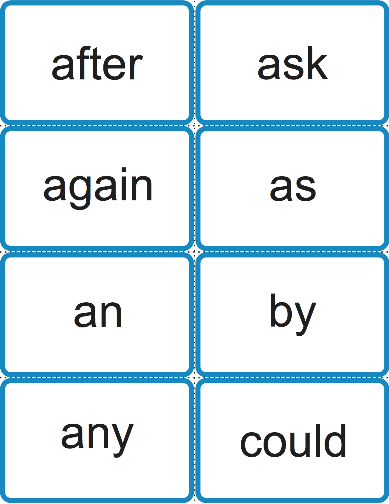 primer sight words flash cards